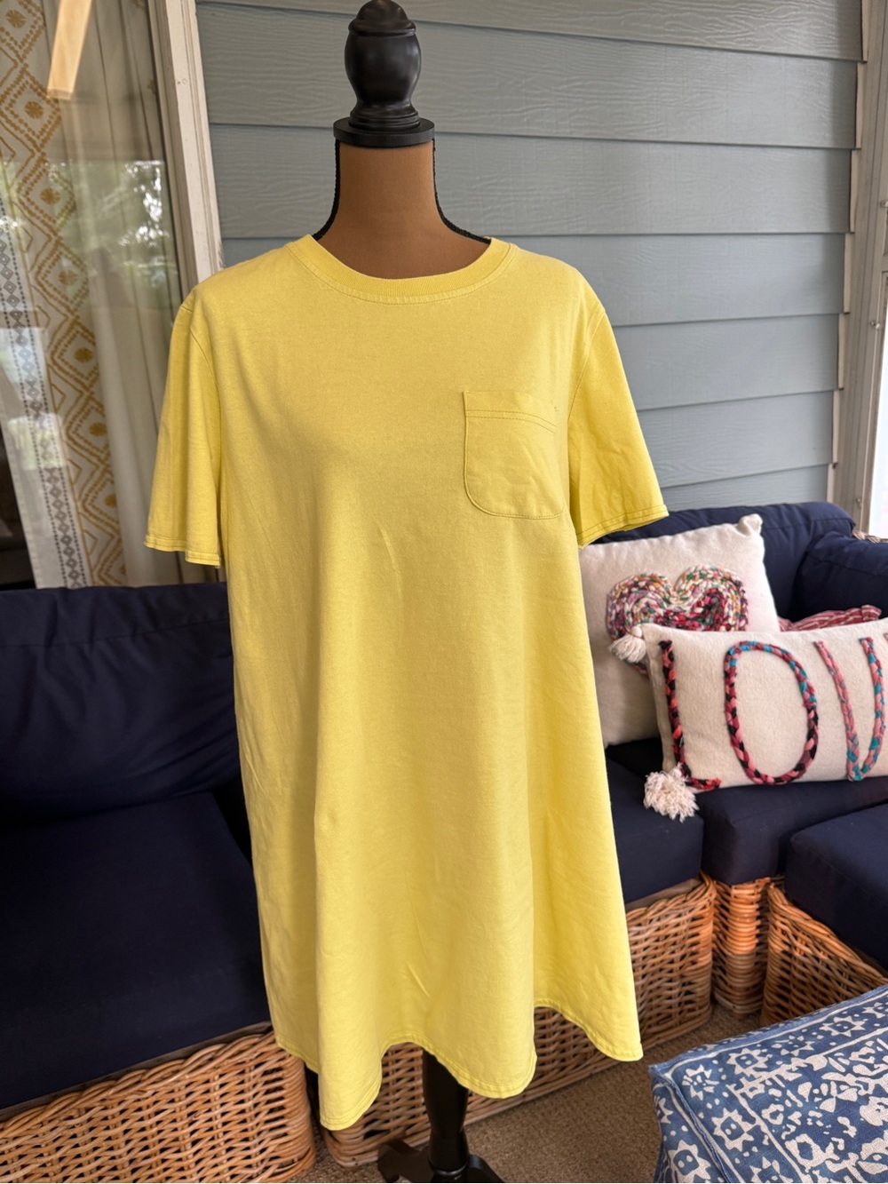 Vintage Moda International Bright Yellow Pocket T-Shirt Mini Dress Sm-XL